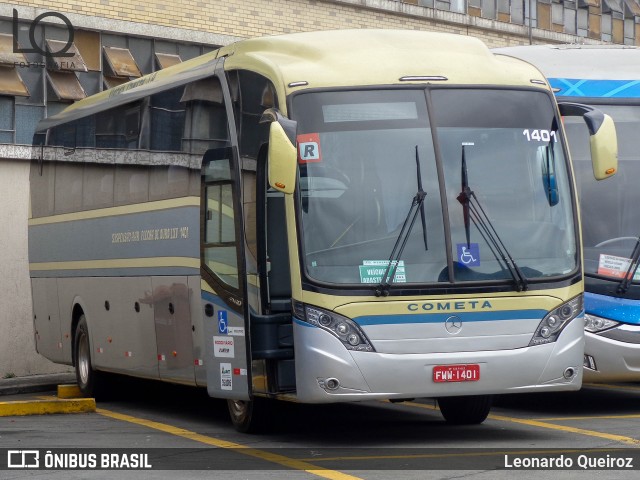 Viação Cometa 1401 na cidade de São Paulo, São Paulo, Brasil, por Leonardo Queiroz. Número da foto: #7744109.