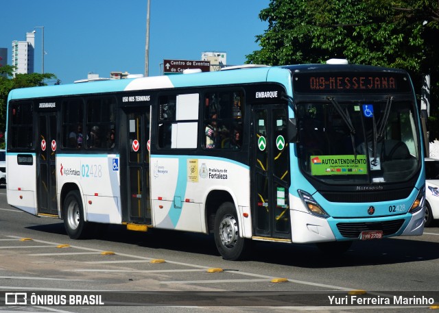 Viação Fortaleza 02428 na cidade de Fortaleza, Ceará, Brasil, por Yuri Ferreira Marinho. Número da foto: #7742555.