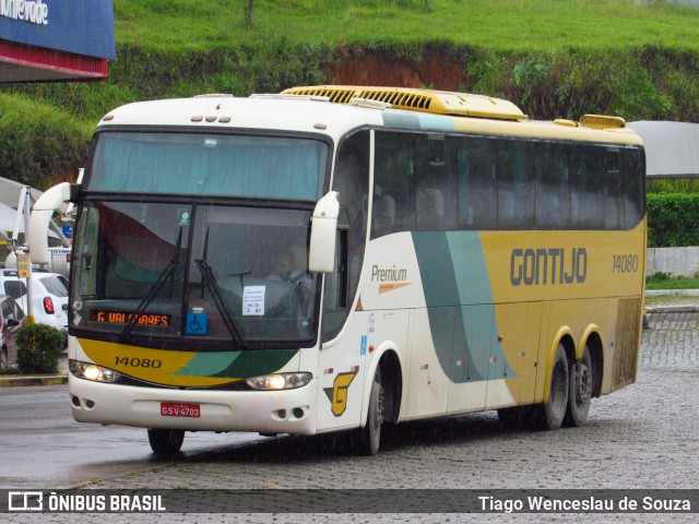 Empresa Gontijo de Transportes 14080 na cidade de João Monlevade, Minas Gerais, Brasil, por Tiago Wenceslau de Souza. Número da foto: #7743224.