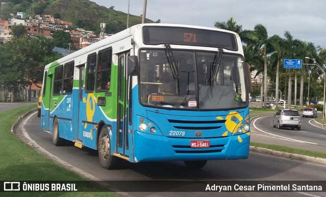 Nova Transporte 22078 na cidade de Vitória, Espírito Santo, Brasil, por Adryan Cesar Pimentel Santana. ID da foto: 7745488.