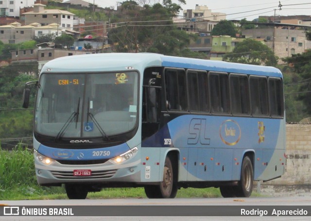 Viação São Luiz 20750 na cidade de Conselheiro Lafaiete, Minas Gerais, Brasil, por Rodrigo  Aparecido. ID da foto: 7748388.