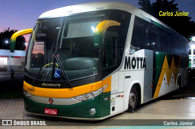 Viação Motta 21802 na cidade de Uberaba, Minas Gerais, Brasil, por Carlos Júnior. ID da foto: 7747217.