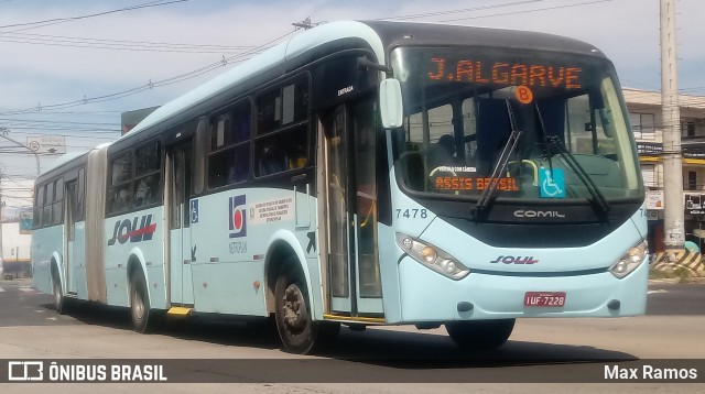 SOUL - Sociedade de Ônibus União Ltda. 7478 na cidade de Porto Alegre, Rio Grande do Sul, Brasil, por Max Ramos. ID da foto: 7747034.