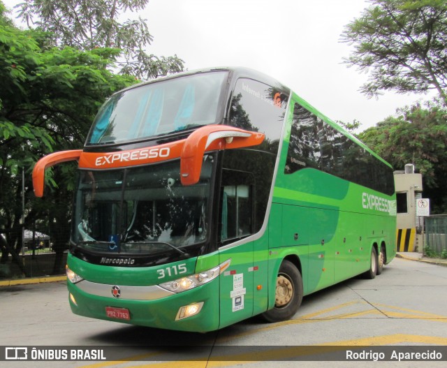 Expresso Transporte e Turismo Ltda. 3115 na cidade de São Paulo, São Paulo, Brasil, por Rodrigo  Aparecido. Número da foto: #7675125.