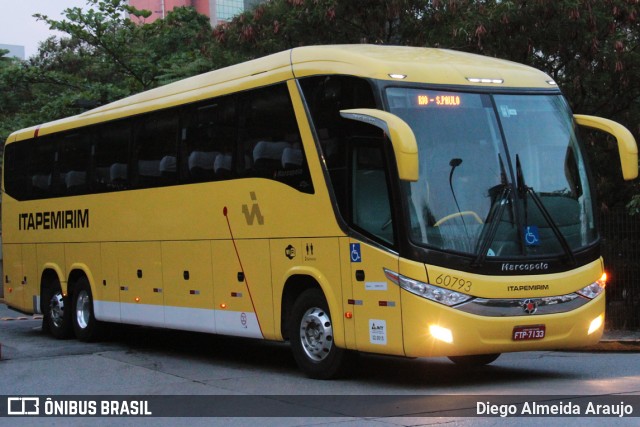 Viação Itapemirim 60793 na cidade de São Paulo, São Paulo, Brasil, por Diego Almeida Araujo. ID da foto: 7671333.