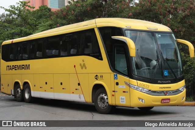 Viação Itapemirim 60633 na cidade de São Paulo, São Paulo, Brasil, por Diego Almeida Araujo. ID da foto: 7671479.