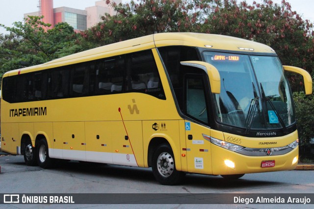 Viação Itapemirim 60665 na cidade de São Paulo, São Paulo, Brasil, por Diego Almeida Araujo. ID da foto: 7671351.