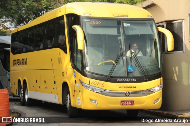 Viação Itapemirim 60755 na cidade de São Paulo, São Paulo, Brasil, por Diego Almeida Araujo. ID da foto: 7671364.