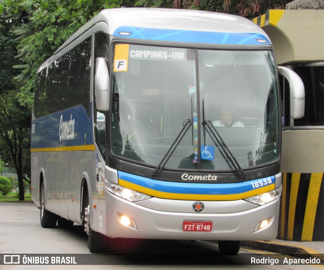 Viação Cometa 18538 na cidade de São Paulo, São Paulo, Brasil, por Rodrigo  Aparecido. Número da foto: #7675100.