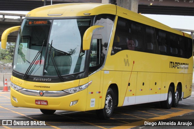 Viação Itapemirim 60703 na cidade de Rio de Janeiro, Rio de Janeiro, Brasil, por Diego Almeida Araujo. Número da foto: #7674763.