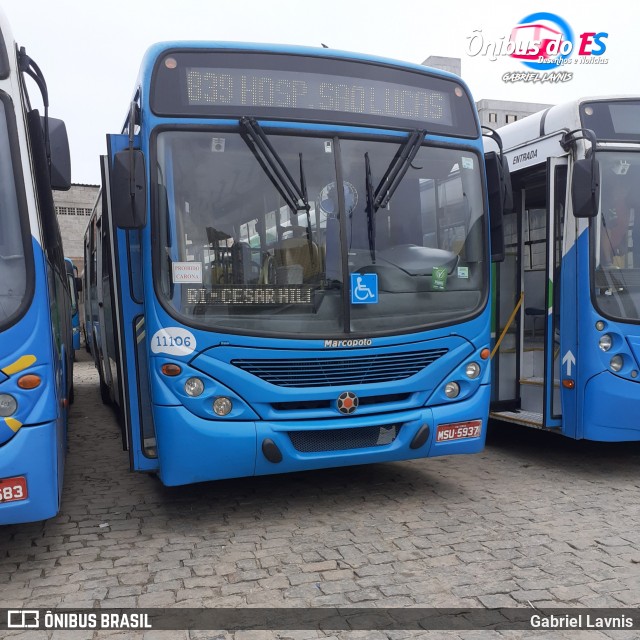 Metropolitana Transportes e Serviços 11106 na cidade de Vila Velha, Espírito Santo, Brasil, por Gabriel Lavnis. ID da foto: 7673047.