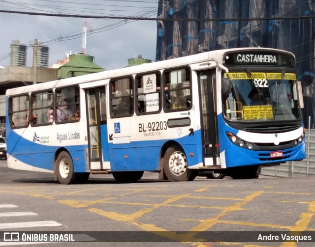 Transportes Águas Lindas BL-92203 na cidade de Belém, Pará, Brasil, por Andre Vasques. Número da foto: #7752701.