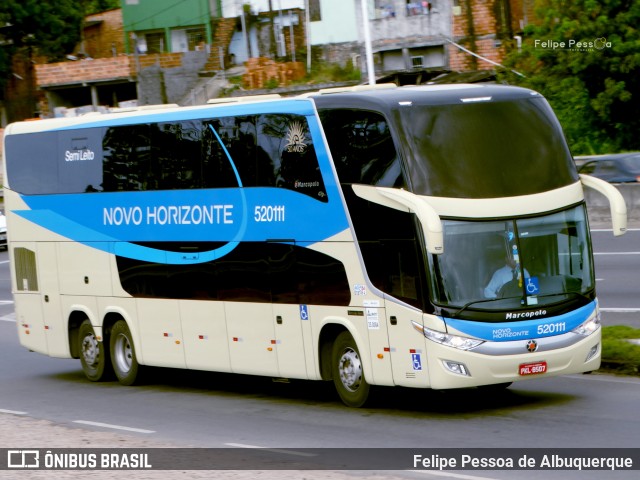 Viação Novo Horizonte 520111 na cidade de Salvador, Bahia, Brasil, por Felipe Pessoa de Albuquerque. ID da foto: 7751833.