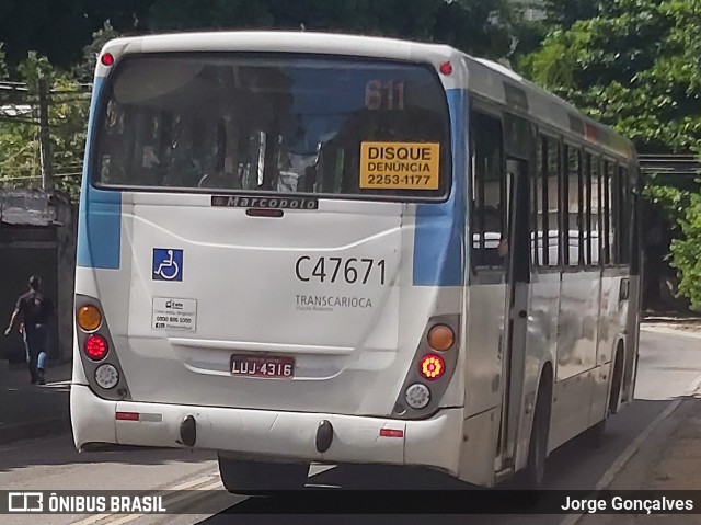 Viação Redentor C47671 na cidade de Rio de Janeiro, Rio de Janeiro, Brasil, por Jorge Gonçalves. Número da foto: #7753214.