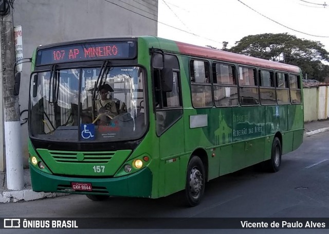 Saritur - Santa Rita Transporte Urbano e Rodoviário 157 na cidade de Ribeirão das Neves, Minas Gerais, Brasil, por Vicente de Paulo Alves. ID da foto: 7756650.