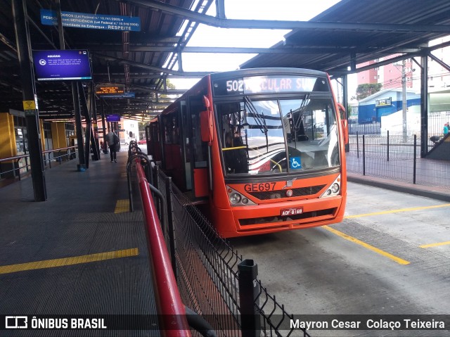 Viação Cidade Sorriso GE697 na cidade de Curitiba, Paraná, Brasil, por Mayron Cesar  Colaço Teixeira. ID da foto: 7757306.