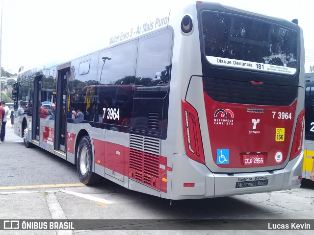 Viação Metrópole Paulista - Zona Sul 7 3964 na cidade de São Paulo, São Paulo, Brasil, por Lucas Kevin. ID da foto: 7757082.