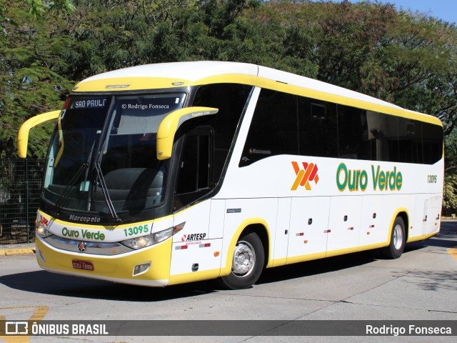 Auto Viação Ouro Verde 13095 na cidade de São Paulo, São Paulo, Brasil, por Rodrigo Fonseca. ID da foto: 7758226.