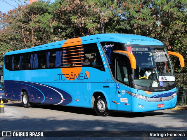 Litorânea Transportes Coletivos 5875 na cidade de São Paulo, São Paulo, Brasil, por Rodrigo Fonseca. ID da foto: 7758218.