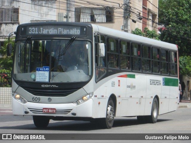 Borborema Imperial Transportes 609 na cidade de Recife, Pernambuco, Brasil, por Gustavo Felipe Melo. ID da foto: 7759020.