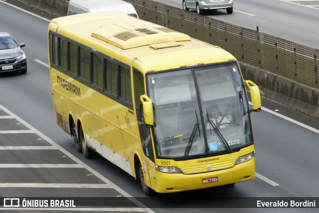 Viação Itapemirim 9501 na cidade de Caçapava, São Paulo, Brasil, por Everaldo Bordini. ID da foto: 7758281.