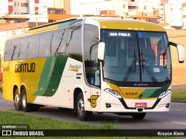 Empresa Gontijo de Transportes 10905 na cidade de Belo Horizonte, Minas Gerais, Brasil, por Krayon Klein. ID da foto: 7763951.