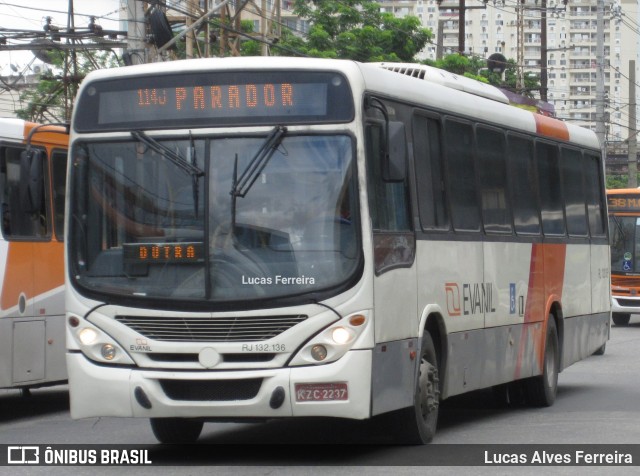 Evanil Transportes e Turismo RJ 132.136 na cidade de Nova Iguaçu, Rio de Janeiro, Brasil, por Lucas Alves Ferreira. ID da foto: 7764438.