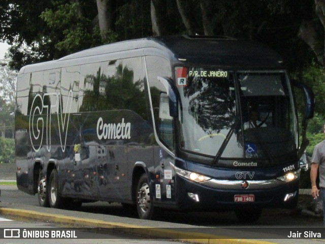 Viação Cometa 11401 na cidade de Guaratinguetá, São Paulo, Brasil, por Jair Silva. ID da foto: 7764785.