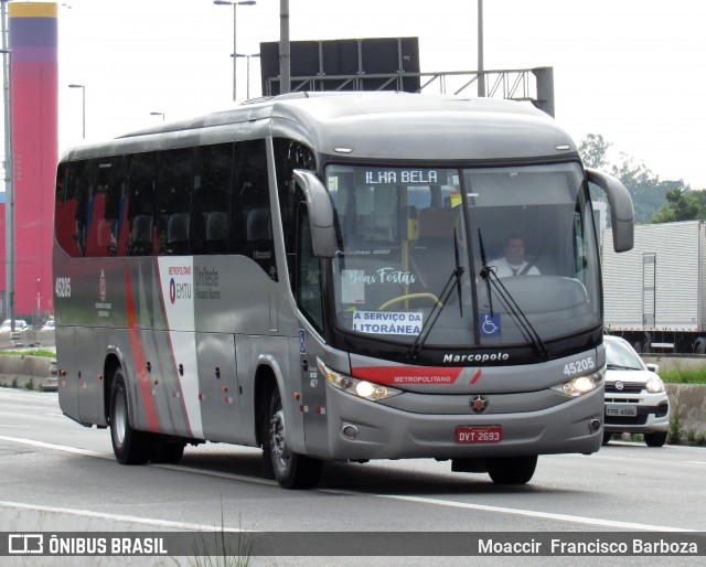 Empresa de Ônibus Pássaro Marron 45 205 na cidade de São Paulo, São Paulo, Brasil, por Moaccir  Francisco Barboza. Número da foto: #7766222.