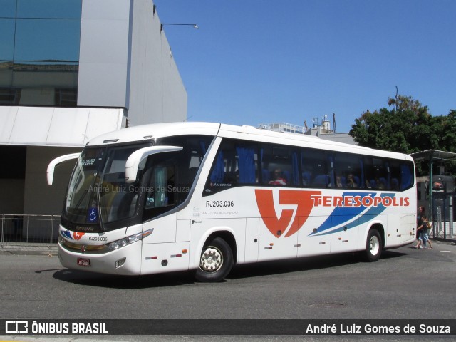 Viação Teresópolis RJ 203.036 na cidade de Rio de Janeiro, Rio de Janeiro, Brasil, por André Luiz Gomes de Souza. ID da foto: 7767330.