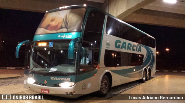 Viação Garcia 7184 na cidade de Araraquara, São Paulo, Brasil, por Lucas Adriano Bernardino. ID da foto: 7771616.