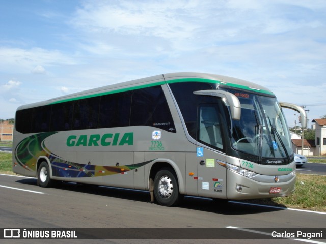Viação Garcia 7736 na cidade de Araçatuba, São Paulo, Brasil, por Carlos Pagani. Número da foto: #7770238.