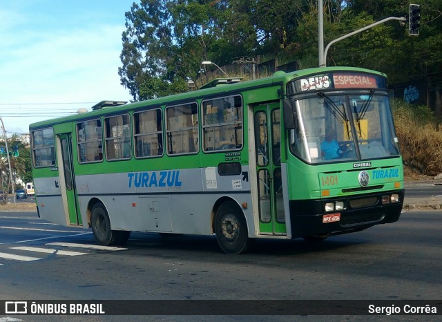 TurAzul Turismo 1401 na cidade de Cariacica, Espírito Santo, Brasil, por Sergio Corrêa. ID da foto: 7769111.