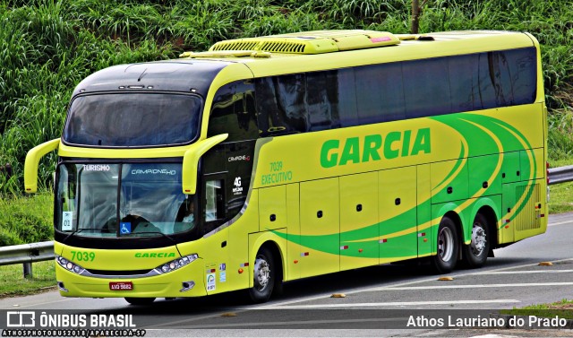 Viação Garcia 7039 na cidade de Aparecida, São Paulo, Brasil, por Athos Lauriano do Prado. Número da foto: #7769916.