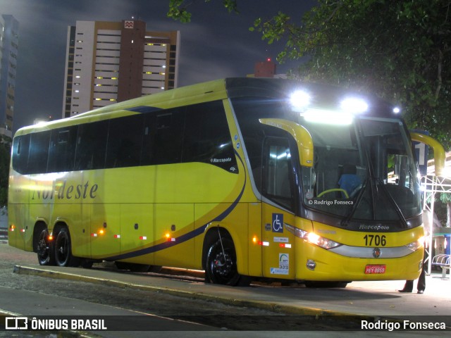 Viação Nordeste 1706 na cidade de Fortaleza, Ceará, Brasil, por Rodrigo Fonseca. Número da foto: #7773586.