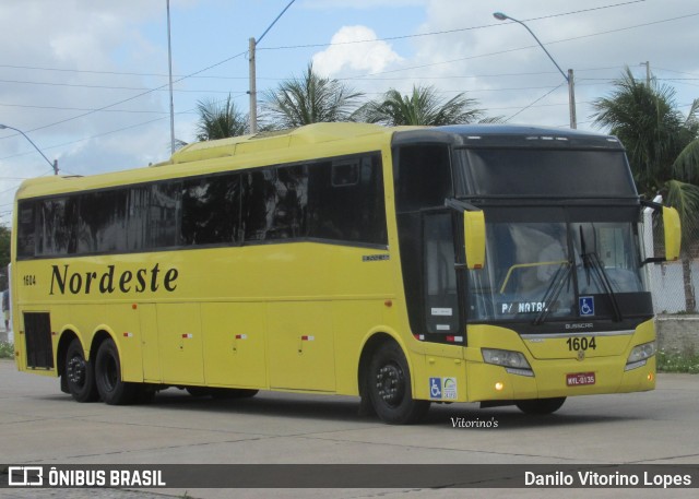 Viação Nordeste 1604 na cidade de Natal, Rio Grande do Norte, Brasil, por Danilo Vitorino Lopes. ID da foto: 7775594.