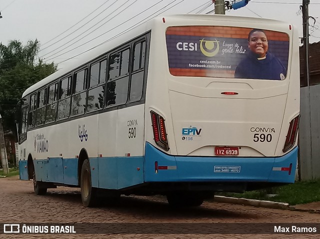 Empresa de Transporte Coletivo Viamão 590 na cidade de Viamão, Rio Grande do Sul, Brasil, por Max Ramos. ID da foto: 7774223.