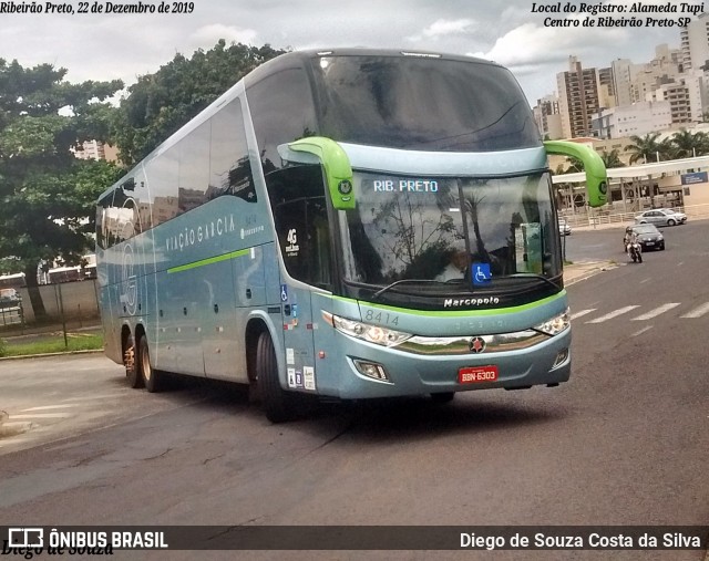 Viação Garcia 8414 na cidade de Ribeirão Preto, São Paulo, Brasil, por Diego de Souza Costa da Silva. Número da foto: #7777569.
