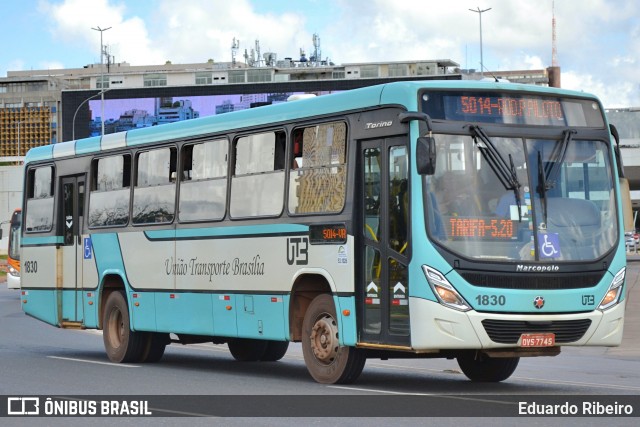 UTB - União Transporte Brasília 1830 na cidade de Brasília, Distrito Federal, Brasil, por Eduardo Ribeiro. Número da foto: #7778531.