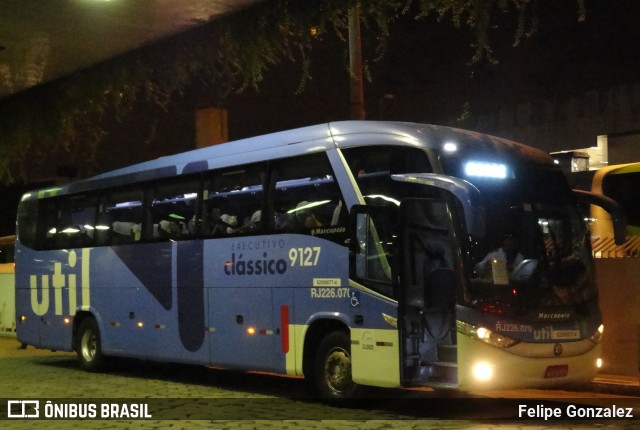 UTIL - União Transporte Interestadual de Luxo 9127 na cidade de Belo Horizonte, Minas Gerais, Brasil, por Felipe Gonzalez. Número da foto: #7780411.