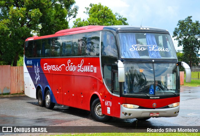 Expresso São Luiz 6870 na cidade de Brasília, Distrito Federal, Brasil, por Ricardo Silva Monteiro. ID da foto: 7785914.