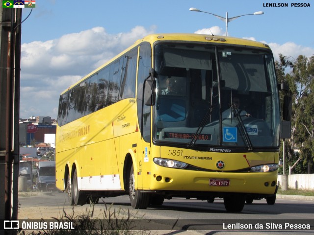 Viação Itapemirim 5851 na cidade de Caruaru, Pernambuco, Brasil, por Lenilson da Silva Pessoa. Número da foto: #7786084.