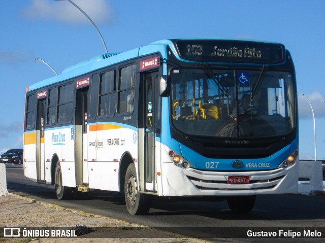 Expresso Vera Cruz 027 na cidade de Recife, Pernambuco, Brasil, por Gustavo Felipe Melo. Número da foto: #7784823.