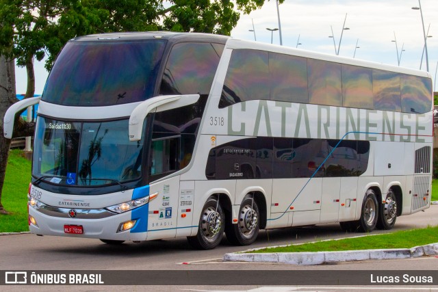 Auto Viação Catarinense 3518 na cidade de Florianópolis, Santa Catarina, Brasil, por Lucas Sousa. ID da foto: 7678613.