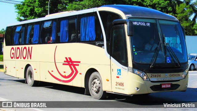 Gidion Transporte e Turismo 21406 na cidade de Joinville, Santa Catarina, Brasil, por Vinicius Petris. ID da foto: 7789972.