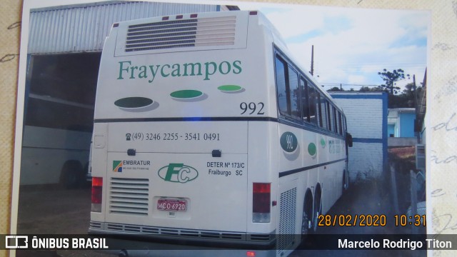 Fraycampos Transportes 992 na cidade de Campos Novos, Santa Catarina, Brasil, por Marcelo Rodrigo Titon. Número da foto: #7789713.