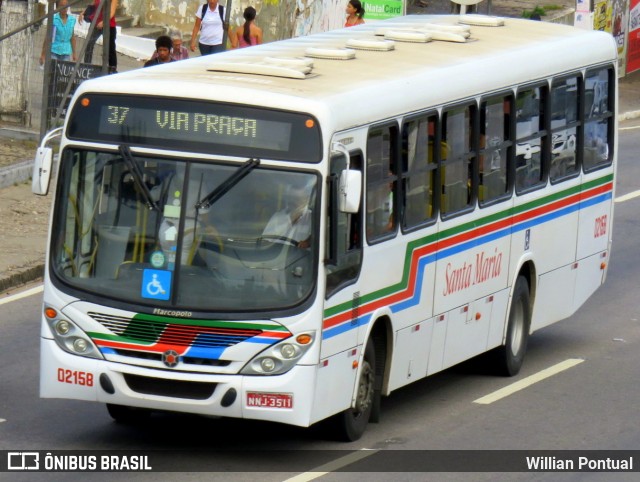 Auto Ônibus Santa Maria Transporte e Turismo 02158 na cidade de Natal, Rio Grande do Norte, Brasil, por Willian Pontual. ID da foto: 7689923.