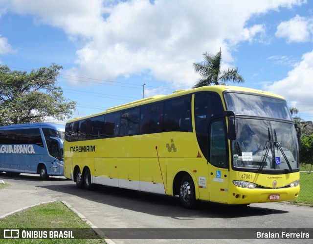 Viação Itapemirim 47001 na cidade de Vitória, Espírito Santo, Brasil, por Braian Ferreira. ID da foto: 7687740.