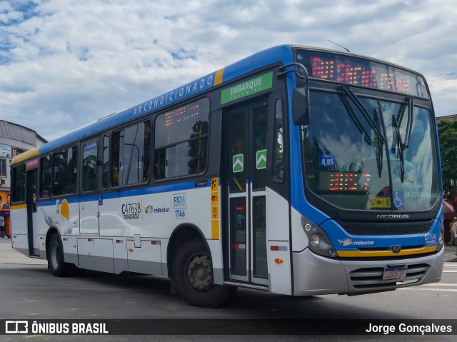 Viação Redentor C47638 na cidade de Rio de Janeiro, Rio de Janeiro, Brasil, por Jorge Gonçalves. ID da foto: 7689032.