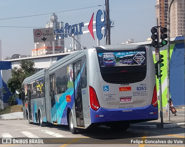 Metra - Sistema Metropolitano de Transporte 8263 na cidade de São Paulo, São Paulo, Brasil, por Felipe Goncalves do Vale. ID da foto: 7686036.